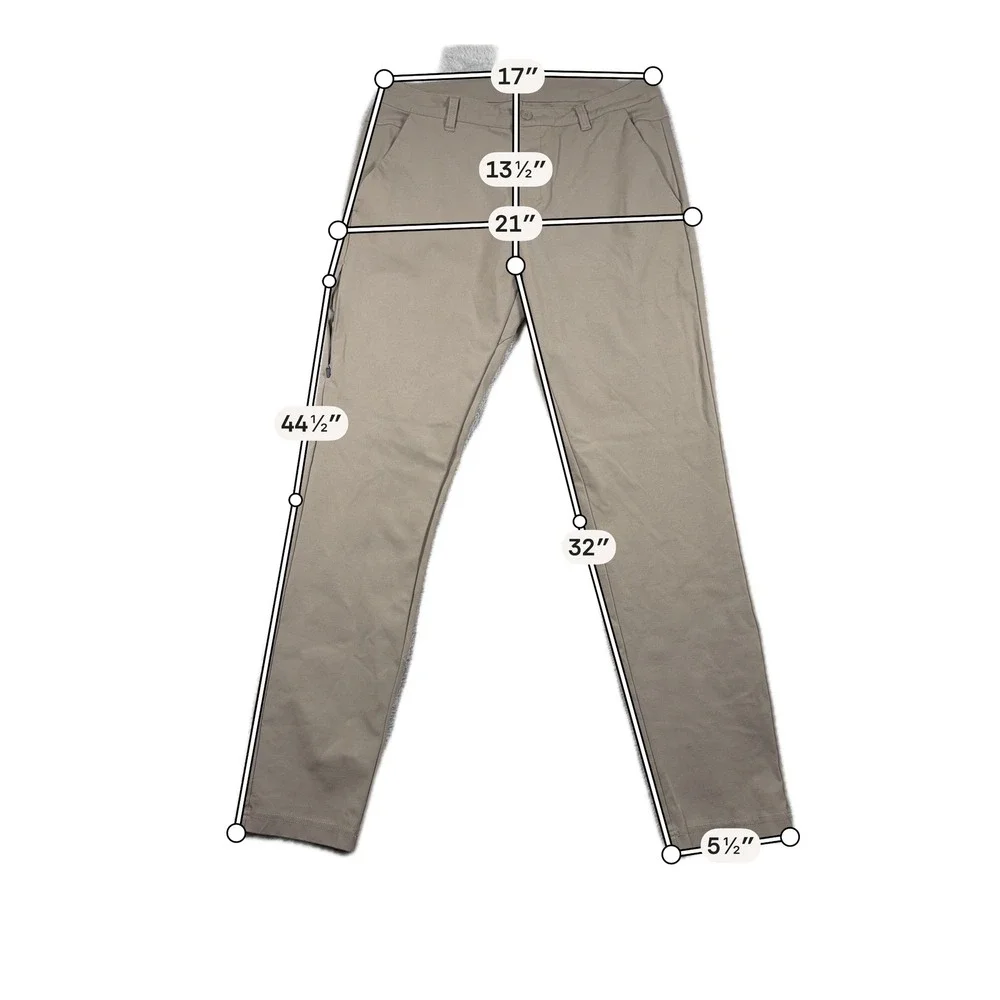BYLT Premium Basics Everyday Pant 2.0 Mens 36T Brown Slim Fit Performance Chino